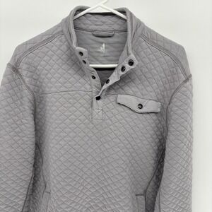 Johnnie-O Rare Gray Quilted Quarter Snap-T Performance Stretch Golf Men M